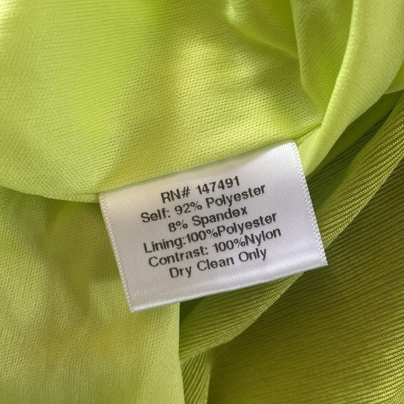 NWT Katie May Green Chartreuse Gown Open Slit Size Small - Picture 12 of 12